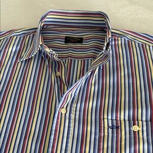Paul & Shark Vintage Blue, Yellow & Red Striped Men’s Shirt — Size 41